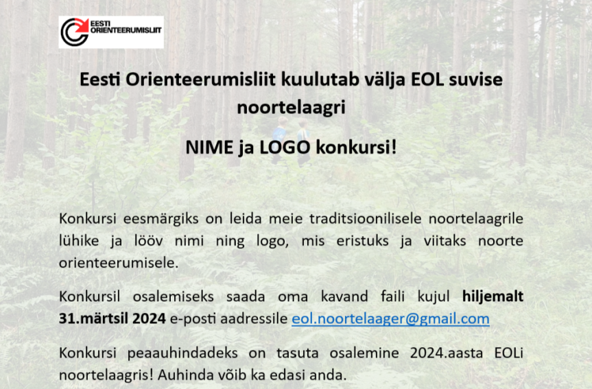 EOL suvise noortelaagri nime ja logo konkurss!