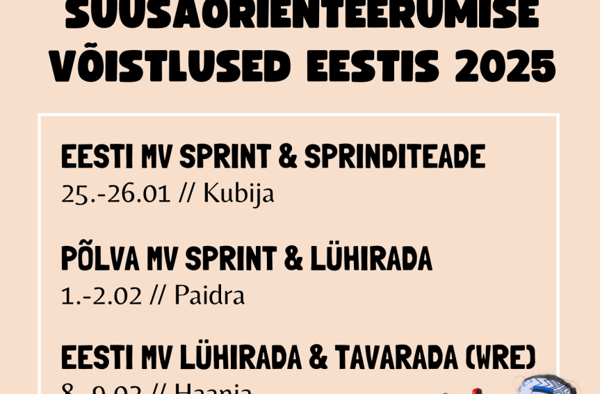 Eesti suusaorienteerumise hooaja esimesed Eesti meistrivõistlused 25.-26. jaanuaril Kubijal